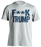 fuck trump tshirt white shirt with navy text censored