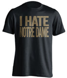 pitt panthers black shirt says i hate notre dame