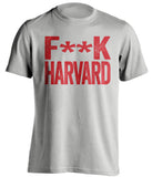 fuck harvard censored grey tshirt cornell big red fan