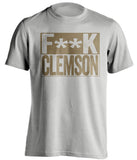 fuck clemson grey and old gold tshirt censored