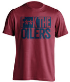 fuck the oilers red and navy tshirt censored