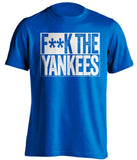 fuck the yankees blue and white tshirt censored