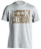 fuck clemson white and old gold tshirt censored