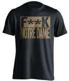 fuck notre dame black shirt pittsburgh panthers censored