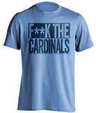 fuck the cardinals blue and navy tshirt censored