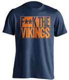 fuck the vikings chicago bears fan censored navy shirt