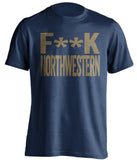 fuck northwestern notre dame fan navy shirt censored