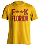 fuck florida fsu state seminoles gold tshirt censored