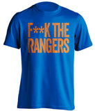 fuck the rangers NYI islanders fan censored blue tshirt